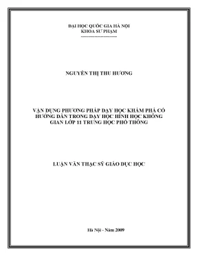 Phương Pháp Dạy Học Khám Phá Trong Hình Học Không Gian