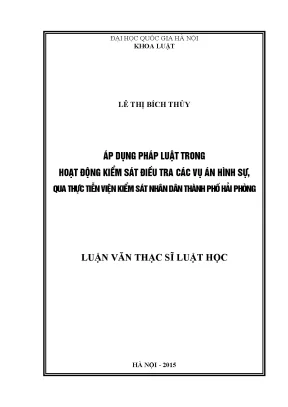 Nghiên cứu áp dụng pháp luật trong kiểm sát điều tra án