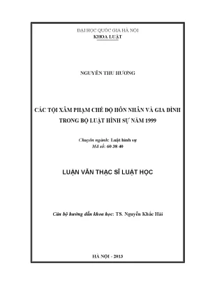 Các Tội Xâm Phạm Chế Độ Hôn Nhân và Gia Đình Trong Bộ
