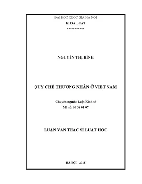 Quy Chế Thương Nhân Tại Việt Nam: Nghiên Cứu và Đề Xuất
