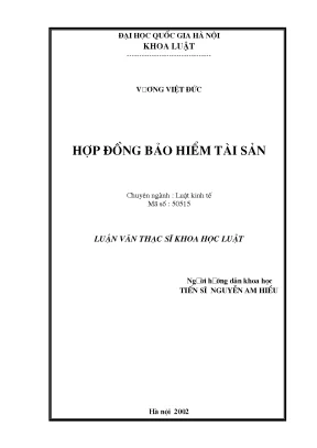 Nghiên cứu hợp đồng bảo hiểm tài sản tại VNU