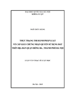 Thực trạng thi hành pháp luật cấp giấy chứng nhận quyền