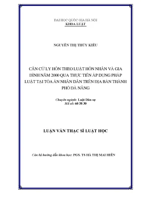 Căn Cứ Ly Hôn Theo Luật Hôn Nhân và Gia Đình 2000 Tại Đà