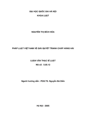 Giải Quyết Tranh Chấp Hàng Hải: Pháp Luật Việt Nam và