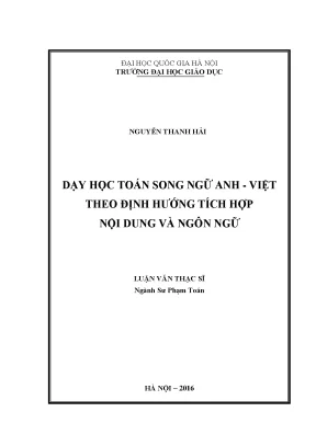 Dạy Học Toán Song Ngữ Anh-Việt: Tích Hợp Nội Dung và