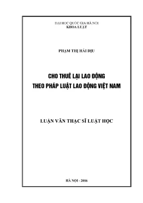 Nghiên cứu về cho thuê lại lao động theo pháp luật Việt Nam
