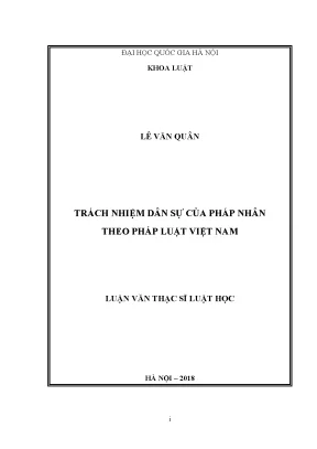 Trách Nhiệm Dân Sự Của Pháp Nhân Theo Pháp Luật Việt Nam