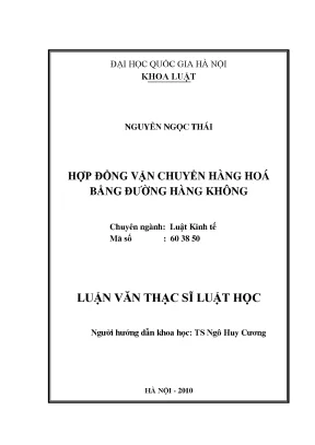 Hợp đồng vận chuyển hàng hóa bằng đường hàng không: Luận