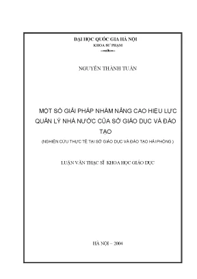 Giải pháp nâng cao hiệu lực quản lý nhà nước trong giáo