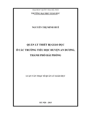 Quản Lý Thiết Bị Giáo Dục Tại Trường Tiểu Học Huyện An