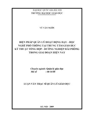 Quản Lý Hoạt Động Dạy Nghề Phổ Thông Tại Trung Tâm Giáo
