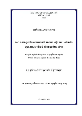 Bảo Đảm Quyền Con Người Trong Thu Hồi Đất Tại Quảng Bình