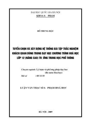 Hệ thống bài tập trắc nghiệm khách quan cho chương trình