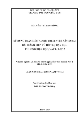 Xây Dựng Bài Giảng Điện Tử Hỗ Trợ Dạy Học Vật Lý Lớp 7 