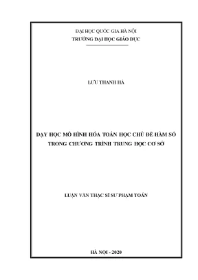 Mô Hình Hóa Toán Học Trong Dạy Học Hàm Số Ở Trung Học Cơ Sở