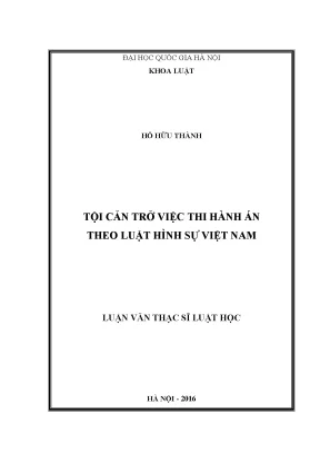 Tội Cản Trở Việc Thi Hành Án Theo Luật Hình Sự Việt Nam
