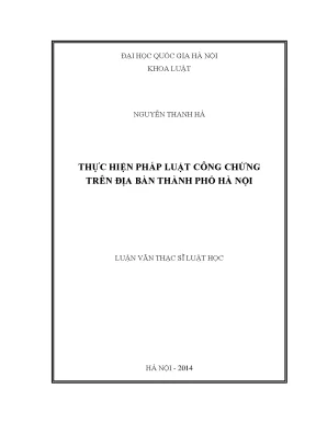 Nghiên cứu thực hiện pháp luật công chứng tại Hà Nội