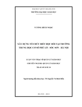 Xây Dựng Tổ Chức Học Hỏi Tại Trường Trung Học Cơ Sở Phù Lỗ