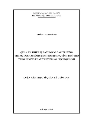 Quản lý thiết bị dạy học tại trường trung học cơ sở