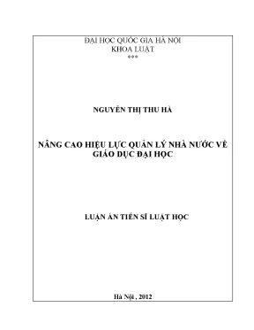 Nâng Cao Hiệu Lực Quản Lý Nhà Nước Về Giáo Dục Đại Học