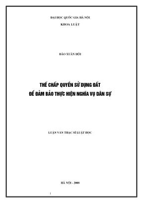 Thế Chấp Quyền Sử Dụng Đất Để Đảm Bảo Nghĩa Vụ Dân Sự
