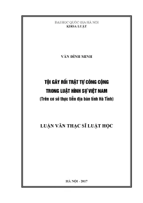 Nghiên cứu tội gây rối trật tự công cộng trong luật hình