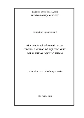 Rèn Luyện Kỹ Năng Giải Toán Tổ Hợp Xác Suất Lớp 11