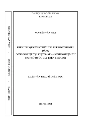 Thực Thi Quyền Sở Hữu Trí Tuệ Đối Với Kiểu Dáng Công