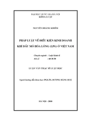 Điều Kiện Kinh Doanh Khí Dầu Mỏ Hóa Lỏng (LPG) Tại Việt