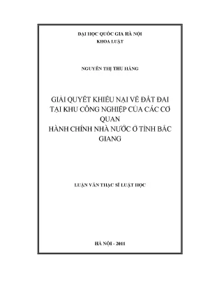 Giải Quyết Khiếu Nại Đất Đai Tại Các Khu Công Nghiệp Bắc