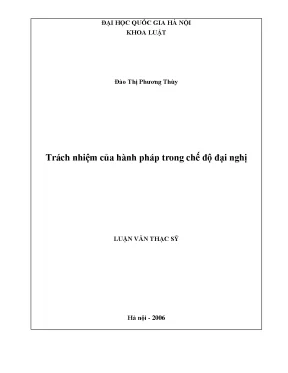 Trách Nhiệm Của Hành Pháp Trong Chế Độ Đại Nghị