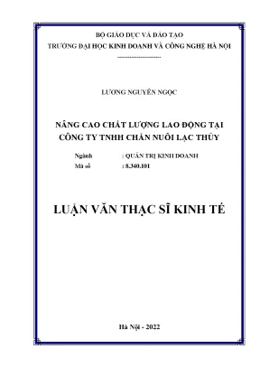 Nâng Cao Chất Lượng Lao Động Tại Công Ty TNHH Chăn Nuôi
