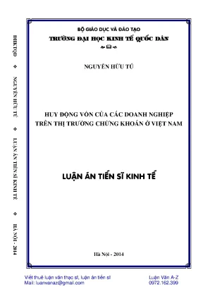Huy động vốn doanh nghiệp trên thị trường chứng khoán