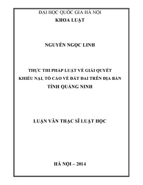 Nghiên cứu thực thi pháp luật về giải quyết khiếu nại