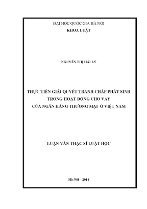 Giải Quyết Tranh Chấp Trong Hoạt Động Cho Vay Ngân Hàng