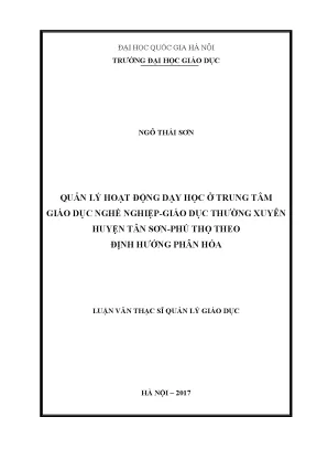 Quản lý dạy học tại Trung tâm Giáo dục Nghề nghiệp huyện