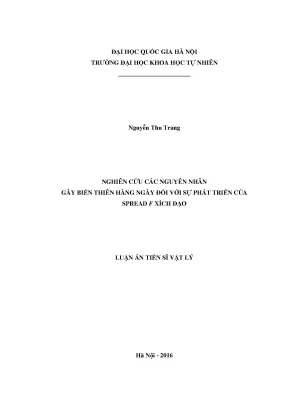 Nghiên cứu nguyên nhân biến thiên hàng ngày ảnh hưởng 