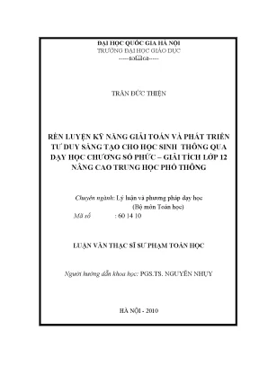 Rèn Luyện Kỹ Năng Giải Toán và Phát Triển Tư Duy Sáng 