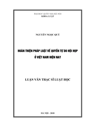 Hoàn thiện pháp luật về quyền tự do hội họp tại Việt Nam