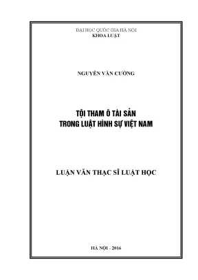 Nghiên cứu tội tham ô tài sản trong luật hình sự Việt Nam