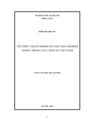 Tội Thiếu Trách Nhiệm Gây Hậu Quả Nghiêm Trọng Trong