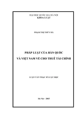 So sánh pháp luật cho thuê tài chính giữa Hàn Quốc và