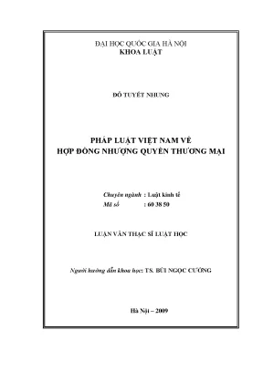 Nghiên cứu pháp luật về hợp đồng nhượng quyền thương mại