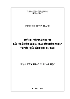 Thực thi pháp luật cho vay đầu tư bất động sản tại
