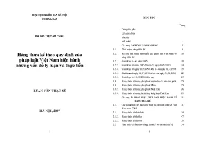 Hàng thừa kế theo pháp luật Việt Nam: Lý luận và thực tiễn