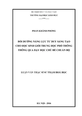 Bồi Dưỡng Năng Lực Tư Duy Sáng Tạo Cho Học Sinh Giỏi