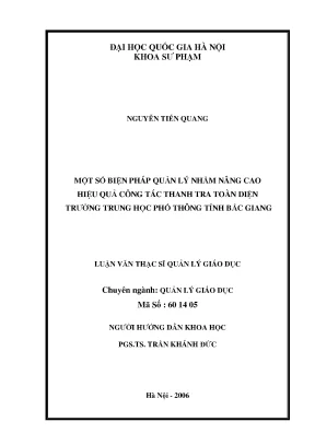 Nâng cao hiệu quả thanh tra toàn diện trường THPT Bắc Giang
