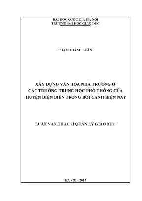 Xây Dựng Văn Hóa Nhà Trường Ở Các Trường THPT Huyện Điện