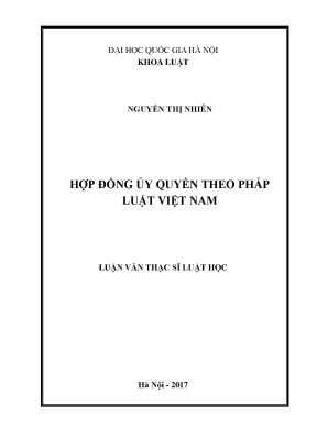 Nghiên cứu hợp đồng ủy quyền theo pháp luật Việt Nam