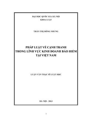 Pháp Luật Cạnh Tranh Trong Kinh Doanh Bảo Hiểm Tại Việt Nam